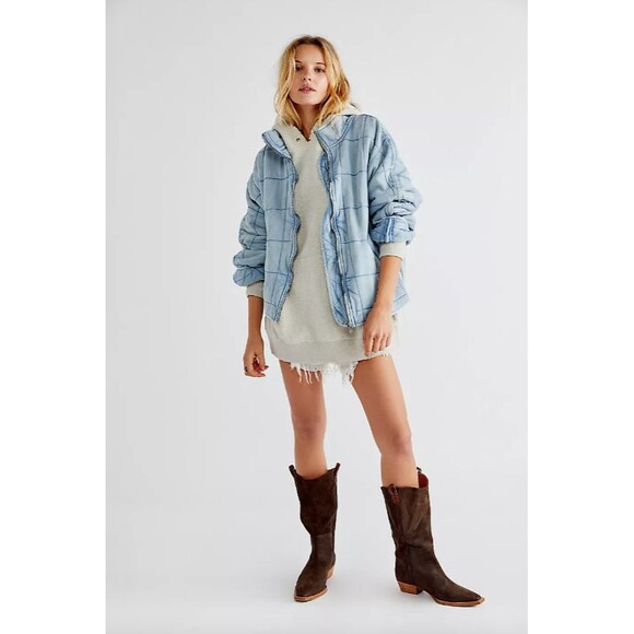 Free People Dolman Quilted Knit Jacket Top Oversized Zip-up Slouchy M NEW 280744 - Picture 4 of 12